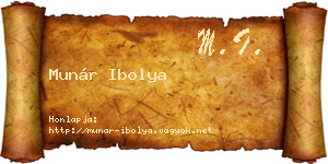 Munár Ibolya névjegykártya